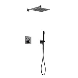 Душевая система для душа с термостатом Sancos Linn SC9022GG, вороненая сталь - фото 