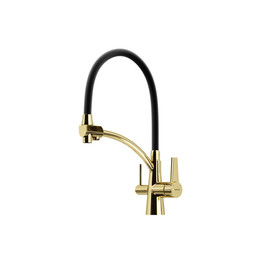 Смеситель для кухни Sancos Eri SC4001ZG, полированное золото/чёрный - фото 