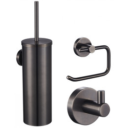 Набор аксессуаров для ванной комнаты Wonzon & Woghand WW-8100-GM, цвет тёмный графит брашированный - фото 