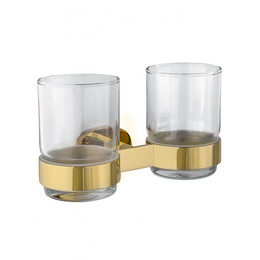 Стакан двойной для зубных щеток Wonzon & Woghand First WW-8428-LG, цвет золото глянцевое - фото 