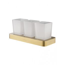 Стакан тройной для зубных щеток Wonzon & Woghand Lotte WW-8338-BG, цвет золото брашированное - фото 