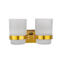 Стакан двойной для зубных щеток Wonzon & Woghand Polo WW-8928-DG, цвет золото глянцевое - фото 