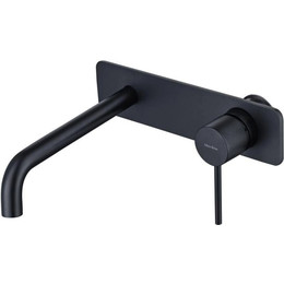 Смеситель для раковины настенный Allen Brau Glority 5.51004-31 (со скрытой частью) чёрный матовый - фото 