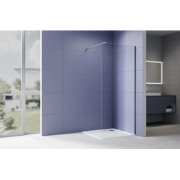 Душевая перегородка Aquatek Walk in 120 см AQ.WI.120.1GM (стекло 8 мм) с кронштейном в комплекте, оружейная сталь/прозрачное - фото 