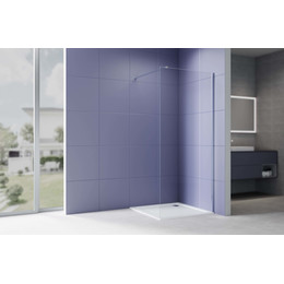 Душевая перегородка Aquatek Walk in 140 см AQ.WI.140.1CH (стекло 8 мм) с кронштейном в комплекте, серебро/прозрачное - фото 