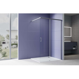 Душевая перегородка Aquatek Walk in 120 см AQ.WISL.120.1GM (стекло 8 мм) с кронштейном в комплекте, оружейная сталь/прозрачное - фото 