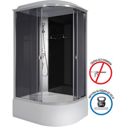 Душевая кабина Niagara Eco 100x80 см E100/80/40L/TN, серебро/тонированное (безсиликоновая сборка) - фото 