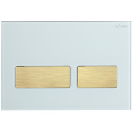 Кнопка смыва Cezares Lux LUX-GB-2-BORO, брашированное золото/белое стекло - фото 
