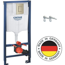 Инсталляция для подвесного унитаза Grohe Rapid SL 38772001 с кнопкой смыва никель матовый 38732EN0, Цвет производителя: никель матовый - фото 