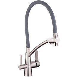 Смеситель для кухни Gappo G4398, серый/сатин - фото 