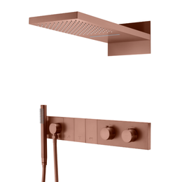 Душевая система для душа с термостатом Boheme Zodiac 133-BRB (со скрытой частью) брашированная бронза - фото 