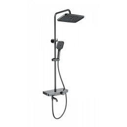 Душевая стойка с термостатом Wonzon & Woghand WW-B3099-A-BGG, тёмный графит брашированный - фото 