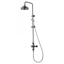 Душевая стойка с термостатом Wonzon & Woghand Retro WW-B3041-BGG, тёмный графит брашированный - фото 