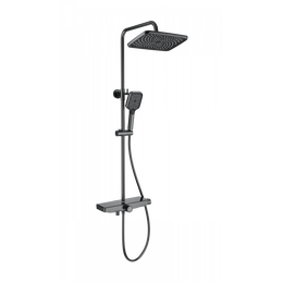 Душевая стойка с термостатом Wonzon & Woghand ThermoKlick WW-B3098-A-BGG, тёмный графит брашированный - фото 
