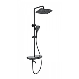 Душевая стойка с термостатом Wonzon & Woghand WW-B3099-A-MB, чёрный матовый - фото 