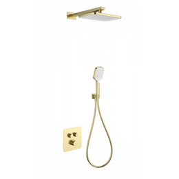 Душевая система для душа с термостатом Wonzon & Woghand WW-B4003-BG, золото брашированное - фото 