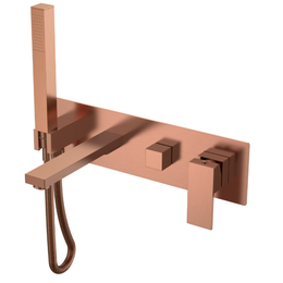 Смеситель для ванны Boheme Qubic 474-2-CB (со скрытой частью) брашированная медь - фото 