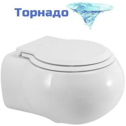Унитаз подвесной безободковый Cezares Grande-Tor CZR-308-TH-TOR/SC с тонкой крышкой микролифт (система смыва Торнадо) - фото 