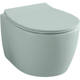 Унитаз подвесной безободковый Allen Brau Fantasy 4.11004.MT с тонкой крышкой микролифт, мятный - фото 