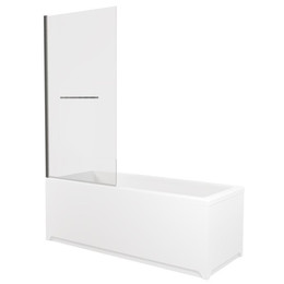 Шторка для ванны Allen Brau Priority 80x150 см 3.31024.BA, серебро браш/прозрачное - фото 