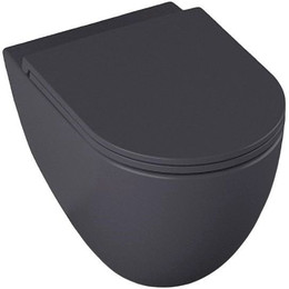 Унитаз подвесной безободковый Allen Brau Reality 4.32006.AN с крышкой микролифт, антрацит - фото 