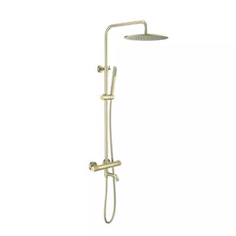 Душевая стойка для ванны с термостатом Timo Saona SX-2380/17, золото матовое - фото 
