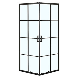 Душевое ограждение Loranto 90x90 см CS-211F-90, чёрный матовый/прозрачное "Лофт клетка" - фото 