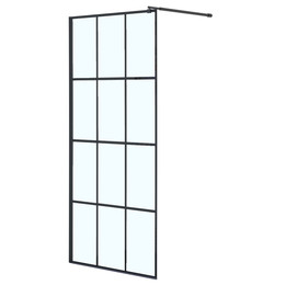Душевая перегородка Loranto Walk-in 90 см CS-W02B-90 (стекло 8 мм) чёрный матовый/прозрачное "Лофт клетка" - фото 