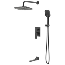 Душевая система для ванны Azario Arida AZ-K7354B (со скрытой частью) чёрный матовый - фото 