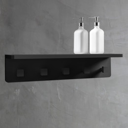 Набор крючков с полкой ABBER Stein AS1651MB, цвет чёрный матовый - фото 