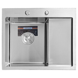 Кухонная мойка Gerhans K35848-L 3 мм, чаша слева, нержавеющая сталь, Цвет производителя: нержавеющая сталь - фото 