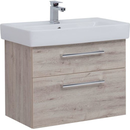 Тумба подвесная с раковиной Dreja Q Max 80 см 77.0008D, дуб кантри - фото 