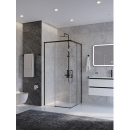 Душевое ограждение Cezares 100x100 см PLANE-A-2-100-C-GM, оружейная сталь/прозрачное - фото 