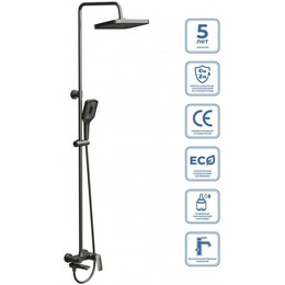 Душевая стойка BelBagno DUE-VSCM-GM, оружейная сталь - фото 