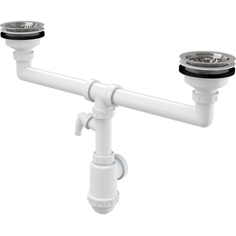 Сифон AlcaPlast A453P для сдвоенной мойки - фото 