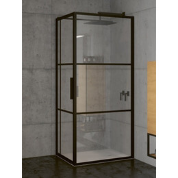 Душевое ограждение Riho Grid GB 203 120х90 см L/R с кронштейном в комплекте, черный/прозрачное - фото 