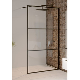 Боковая стенка Riho Grid GB 400 120 см с кронштейном в комплекте, черный/прозрачное - фото 