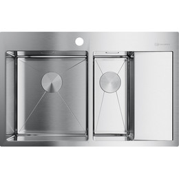 Кухонная мойка Omoikiri AKISAME 78-2-IN-L (4973062) 1,2 мм, нержавеющая сталь, Цвет производителя: нержавеющая сталь матовая - фото 