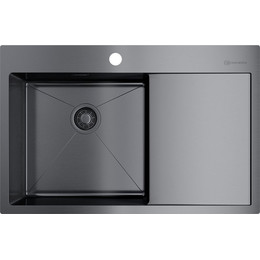 Кухонная мойка Omoikiri AKISAME 78-GM-L (4973099) 1,2 мм, вороненая сталь, Цвет производителя: вороненая сталь - фото 