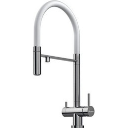 Смеситель для кухни Omoikiri Kanto-BN-WH 4994298, сталь/белый - фото 