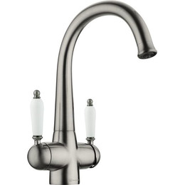 Смеситель для кухни Omoikiri Okinawa-2-SI 4994255, античное серебро - фото 