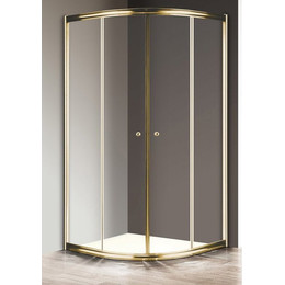 Душевое ограждение Cezares 90х90 см GIUBILEO-R-2-90-SCORREVOLE-C-G, золото/прозрачное - фото 
