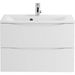 Тумба подвесная с раковиной BelBagno MARINO-750-2C-SO-BL-P 75 см, Bianco Lucido - фото 