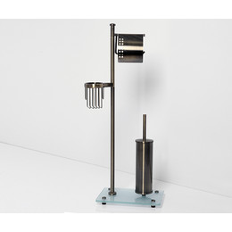 Стойка с держателем и ёршиком WasserKraft Exter K-1234, цвет светлая бронза - фото 