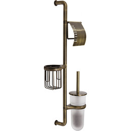 Стойка с держателем и ёршиком WasserKraft Exter K-1458, цвет светлая бронза - фото 