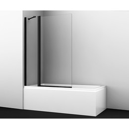 Шторка для ванны WasserKraft Berkel 110 см 48P02-110BLACK Fixed, чёрный/прозрачное - фото 