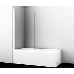 Шторка для ванны WasserKraft Leine 80 см 35P01-80WHITE, белый/прозрачное - фото 