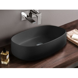 Раковина-чаша ArtCeram Cognac 55 см COL003 17 34 цвет матовый черный, Saniglaze - фото 