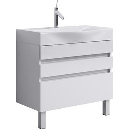 Тумба напольная с раковиной Aqwella Bergamo 80 см Bеr.01.08/n/W, Цвет фасада: белый - фото 