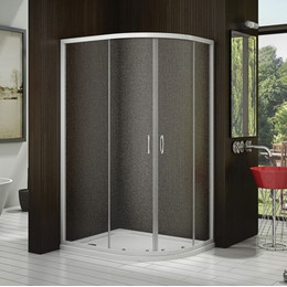 Душевое ограждение Bas Latte R-120-G-WE 120х80 см, алюминий/матовое - фото 